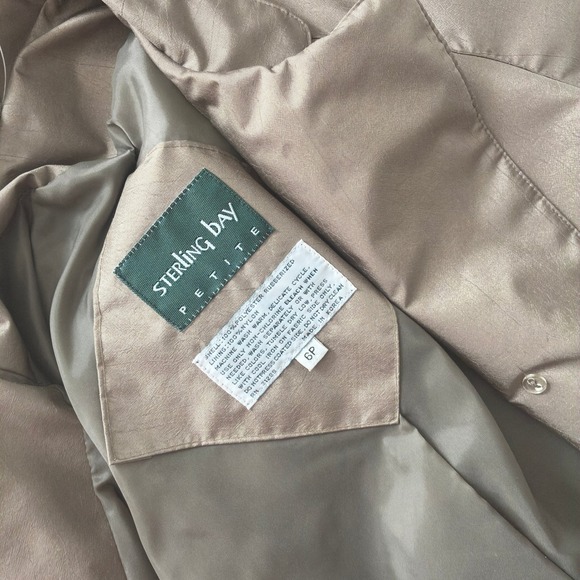 Vintage 80s Taupe Trench Coat Duster Style Retro Femme Streetwear‎ Dark Academia - Picture 9 of 9